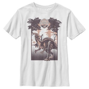 Boy's Jurassic World: Camp Cretaceous Dinosaur Travel Poster T-Shirt - 1 of 4