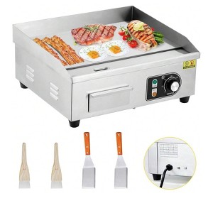 Coucheta Commercial Electric Griddle - 1500W Countertop, Non-Stick 110V Teppanyaki Flat Top Grill, Adjustable Temperature 122°F-572°F - 1 of 4