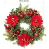 coucheta Christmas Wreaths for Front Door, 16'' Artificial Wreath Pre Lit Xmas Hanging Party Ornament Outdoor Indoor Door, for Window, Wall - 2 of 4