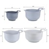 Itopfox 4-Piece Nesting Mixing Bowl Set with Pour Spouts & Handles, Non-Slip Bottom, Measurement Markings, Dishwasher Safe, Light Gray - 2 of 4
