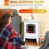 Syemin Indoor Fireplaces Electric Fireplace Stove, 22" Freestanding Fireplace Heater with Overheating Protection, White, 15.25"*9.5"*22.25" - 3 of 4