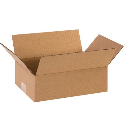 The Packaging Wholesalers Flat Corrugated Boxes 12" x 8" x 4" Kraft 25/Bundle BS120804