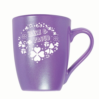 Elanze Designs Irish & Proud 10 ounce New Bone China Coffee Tea Cup Mug, Passion Purple