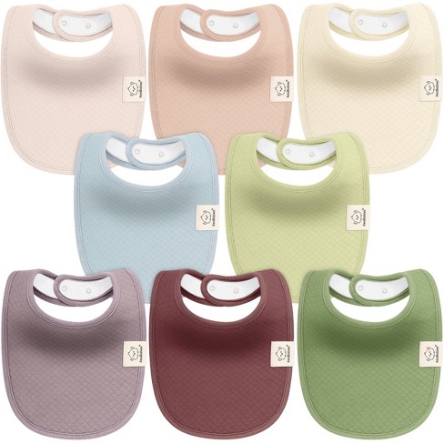 KeaBabies 8pk Organic Quin Baby Bibs for Drooling and Teething, Cotton Drool Bibs, Newborn Baby Boys, Baby Girls Bibs - image 1 of 4