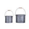 Transpac Metal 9.5 in. Gray Christmas Buckets with Dimensional Snowflake Set of 2 - 3 of 4