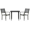 vidaXL 3 Piece Patio Dining Set Black Steel and Textilene - 2 of 4