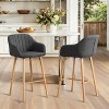 KWPZQEB Counter Height Bar Stools Set of 2, Modern Counter Stools with Backrest and Footrest, Upholstered Barstools for Kitchen Island - 2 of 4