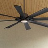 Possini Euro Design 60" Defender Modern Indoor Outdoor Ceiling Fan 8 Blade LED Light Remote Control Oil Rubbed Bronze Finish Black Bedroom Patio - 2 of 4
