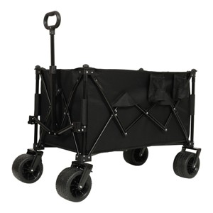 YONWAY Heavy-Duty All-Terrain Folding Utility Wagon Cart with Large Beach Wheels, Adjustable Handle,480lbs Capacity,for Camping, Beach - 1 of 4