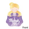 Big Dot of Happiness Princess Thank You Cards with Envelopes, Purple Flat Princess Birthday Party Blank Thank You Note Cards, Set of 12 - 3 of 4