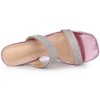 Allegra K Women's Rhinestone Open Square Toe Chunky Heel Slide Sandals - 4 of 4