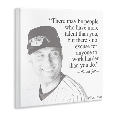 Black and White Derek Jeter Quote Wood Wall Art, 12 x 12