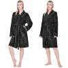 PAVILIA Short Robes for Women, Plush Soft Bathrobe Womens Lightweight, Fluffy Fuzzy Robe Knee Length, Shower Spa - 3 of 4