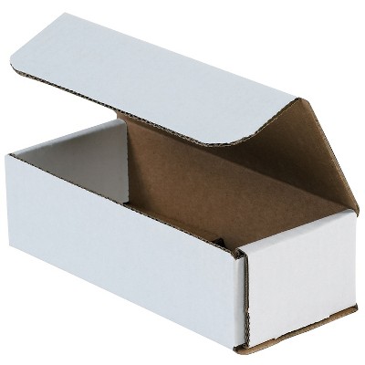 Boxes Fast BFM933 Corrugated Cardboard Mailers, 9 X 3 X 3 Inches, Tuck Top One-Piece, Die-Cut Shipping Cartons, Medium White Mailing Boxes (Pack Of 50