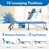 Tangkula Patio Lounge Chair Folding Beach Tanning Chair with Face Hole Outdoor Sunbathing Chair w/ Adjustable Backrest Blue & Green - 4 of 4