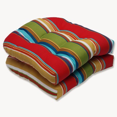 Westport 2-Piece Outdoor Wicker Seat Cushion Set - Pillow Perfect: Fade & Weather-Resistant, Tufted