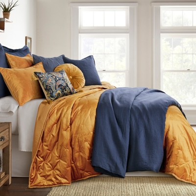 Calabria Gold Velvet Twin Reversible Quilt