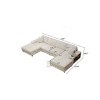 Convertible U-Shaped Combination Sofa,Modern 4 Seat Lounge Chair with Corduroy Fabric for Living Room - The Pop Home - 4 of 4