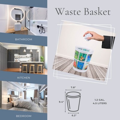 Tropical Paradise Decorative Plastic Waste Basket – 4.5L