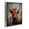 Stupell Industries Cow with Vintage Florals Floating Frame Canvas Art - 2 of 4