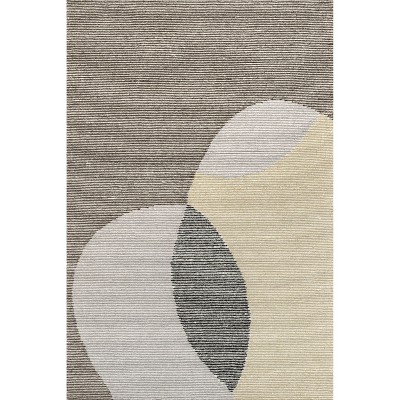 Nuloom Evangeline Abstract 5x8 Wool Indoor Area Rug for Living Room Bedroom Dining Room Kitchen, Ivory
