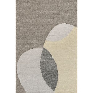 Nuloom Evangeline Abstract 5x8 Wool Indoor Area Rug for Living Room Bedroom Dining Room Kitchen, Ivory - 1 of 4