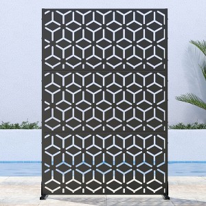 PexFix 72 in. H x 47 in. W Black Outdoor Metal Privacy Screen Garden Fence Wall Applique - 1 of 4