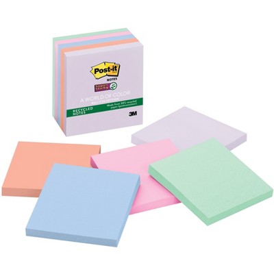 Post-it Recycled Super Sticky Notes 3 x 3 654-5SSNRP