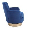 CAVINAS Swivel Chair, Swivel Accent Chair, Round Barrel Chairs with Gold Stainless Steel Base, Armchair for Living Room, Reading Chairs for Bedroom - 3 of 4