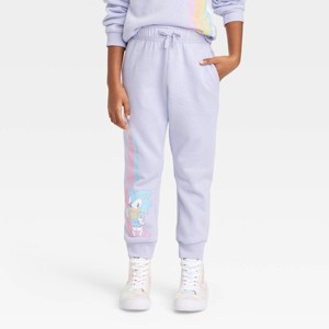Girls' Sonic the Hedgehog Dreamy Fleece Jogger Pants - Purple - 1 of 3