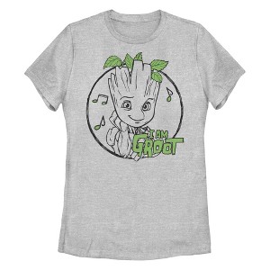 Women's Marvel: Guardians of the Galaxy Groot Leaf Sketch T-Shirt - 1 of 4