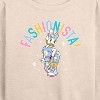 Women's - Disney - Fashionista Lightweight French Terry Wide Neck Long Sleeve Shirt - 2 of 4