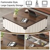 Lift-top Coffee Table Farmhouse Cocktail Table with Charging Station, Storage Center Table Retro Accent Table Sofa Side Table, White - ModernLuxe - 4 of 4