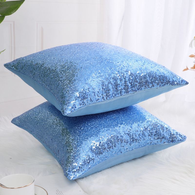 PiccoCasa Decors Sequin Pillow Covers Shiny Sparkling Comfy Satin Cushion Covers, 3 of 9