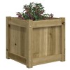 vidaXL Garden Planter - Decorative Outdoor Herb Plant Pot - Impregnated Pine Wood - Square 15.7" x 15.7" x 15.7" - 4 of 4
