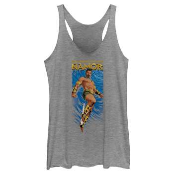 Women's Black Panther: Wakanda Forever My Enemies Call Me Namor Animated Racerback  Tank Top - Gray Heather - X Small : Target