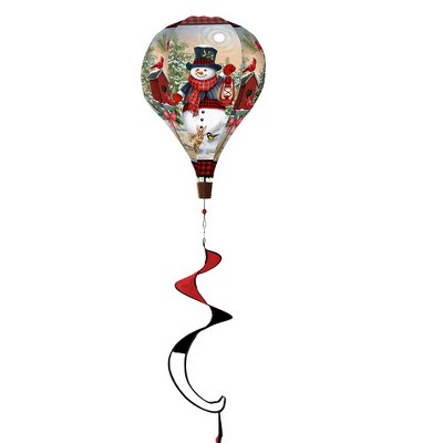 Briarwood Lane Winter Hot Air Balloon Wind Twister 54x12 Snowman and Friends For Winter Balloon