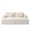 87” Oversized Lounge Chaise: No Assembly, Cloud Plush Loveseat with 2 Removable Footstools - Fluffy Modern Sleeper for Living Room and Bedroom - 2 of 4