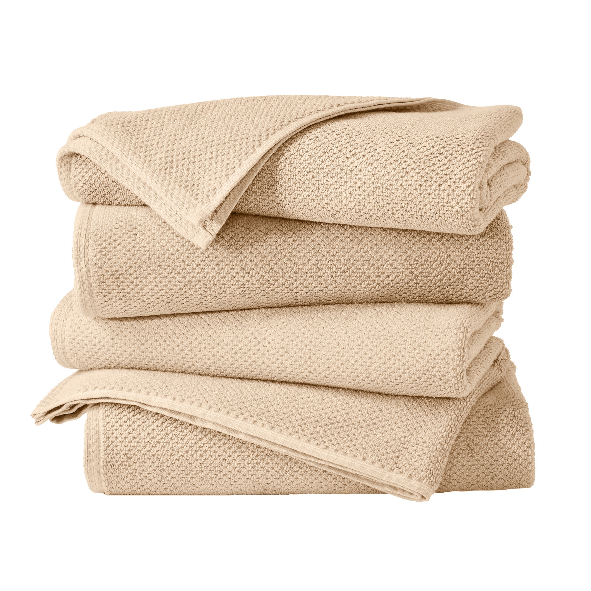 Cotton Quick Dry Loop Textured Bath Towel - Great Bay Home (Taupe, Bath Towel - Set of 4)