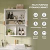 Bestier Fluted Bathroom Cabinet with Shelves, Wall Cabinet Over the Toilet with 2 Doors, Bathroom Wall Storage Wall Mounted Medicine Cabinet - 2 of 4