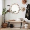 23.62" Round Wall Mirror with Whitewash Wood Frame, Farmhouse Circle Mirror for Bathroom Vanity, Bedroom, Living Room, Entryway- The Pop Home - 2 of 4