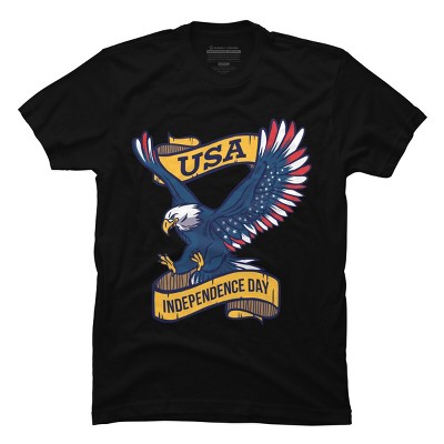 Men's Design By Humans July 4th Eagle USA Cartoon By TshirtforHumans T-Shirt