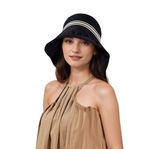Anna-Kaci Wide Brim Mesh Sun Hat with Back Bow UV Protection Foldable Travel Hat for Women Outdoor Summer Style - 1 of 4