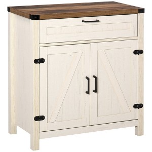 NicBex Sideboard & Buffet Cabinet Kitchen Storage Cabinet with 2 Barn Doors for Living Room,White - 1 of 4