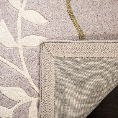 Light Grey Hand Tufted Wool and Viscose Area Rug