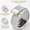 HTUTWOO Hollow Breathable Apple Watch Band, Woven Nylon Magnetic Strap 38/40/41/42/44/45/46/49mm for iWatch Series 10 9 8 7 6 5 4 3 2 1 SE Ultra - 3 of 4