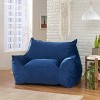 Loubar Modern Velveteen Armrests Bean Bag Chair Navy Blue - Christopher Knight Home - 2 of 4
