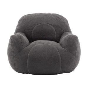 GlasFlength Bean Bag Seats Comfortable Premium Memory Foam Lounge Chair with Tufted Design for Living Room Dorm, Gray, 41.4"*38.7"*30" - 1 of 4