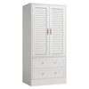 65" Tall Wardrobe Closet with 2 Drawers,Armoire Storage Cabinet with Hanging Rods, Freestanding Closet Wardrobe, Armoire Clothing Organizer - 3 of 4