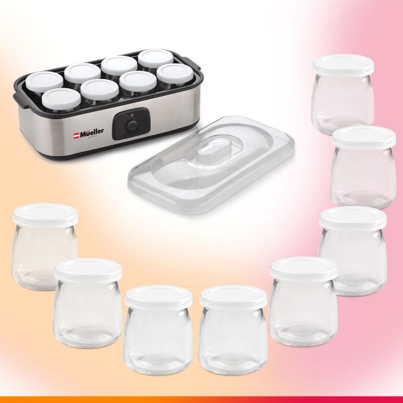 Mueller Yogurt Maker with 8 Glass Jars/Lids and One Touch Display, 4 of 7